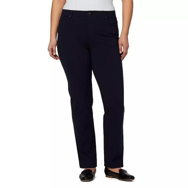 Plus Size Gloria Vanderbilt Amanda Ponte Pants, Womens Black Affair Product Image