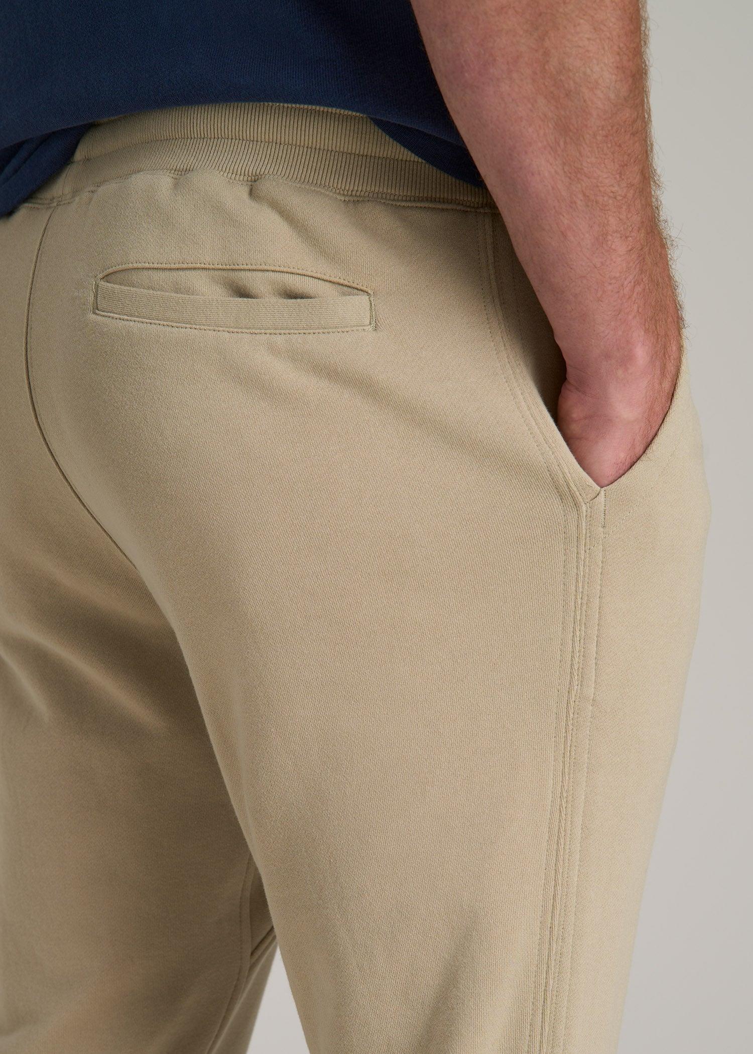 LJ&S Brushed Terrycloth Sweatpants for Tall Men in Vintage Buck Product Image