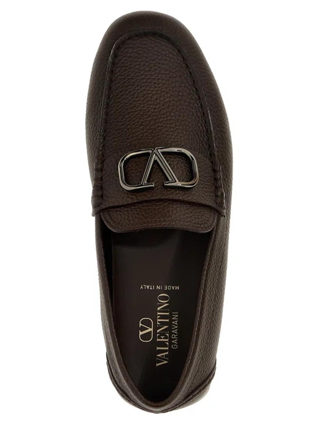 VALENTINO GARAVANI 'v Logo Signature' Loafers In Brown Product Image