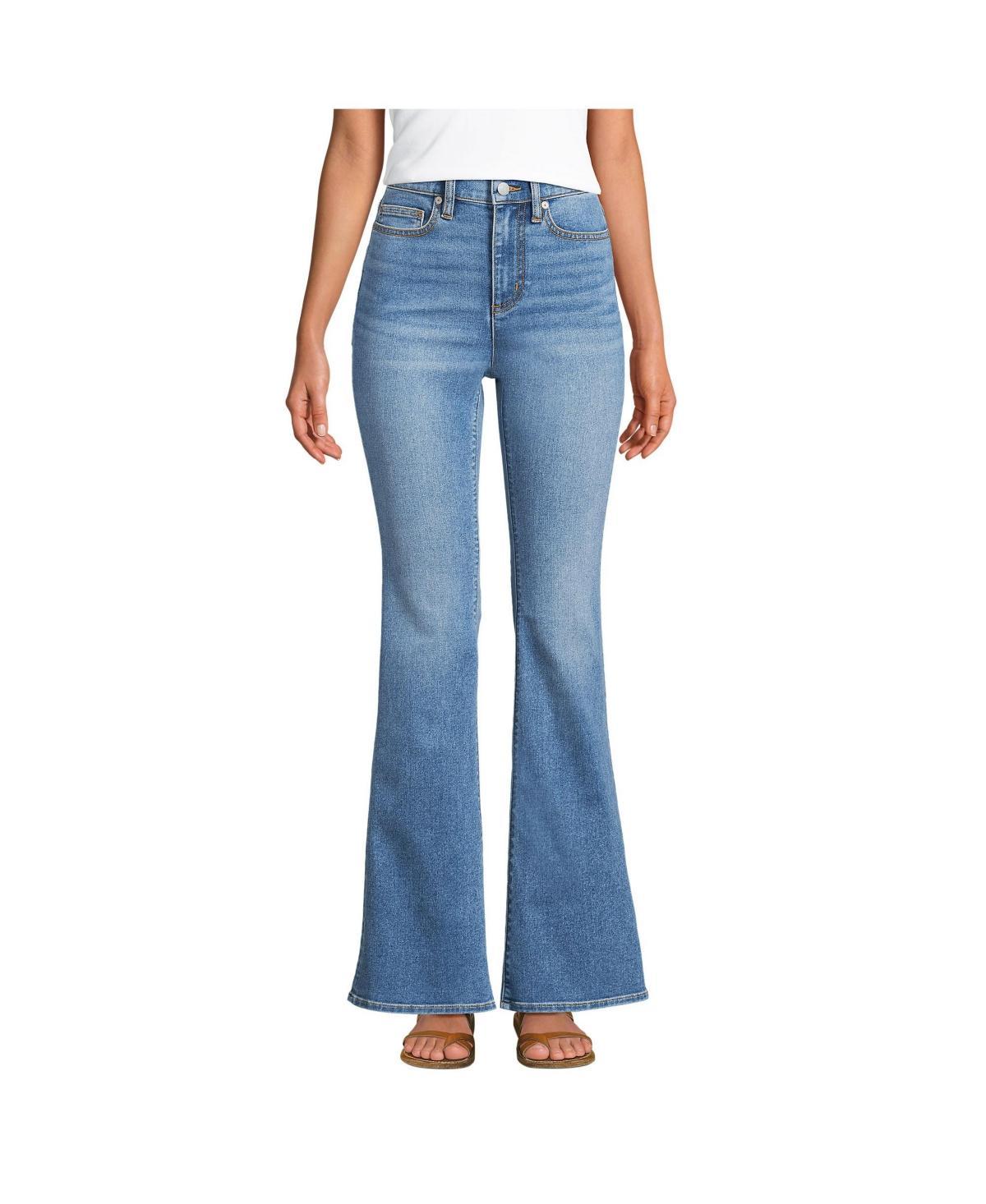 Lands End Womens Recover Denim High Rise Skinny Flare Jeans Product Image