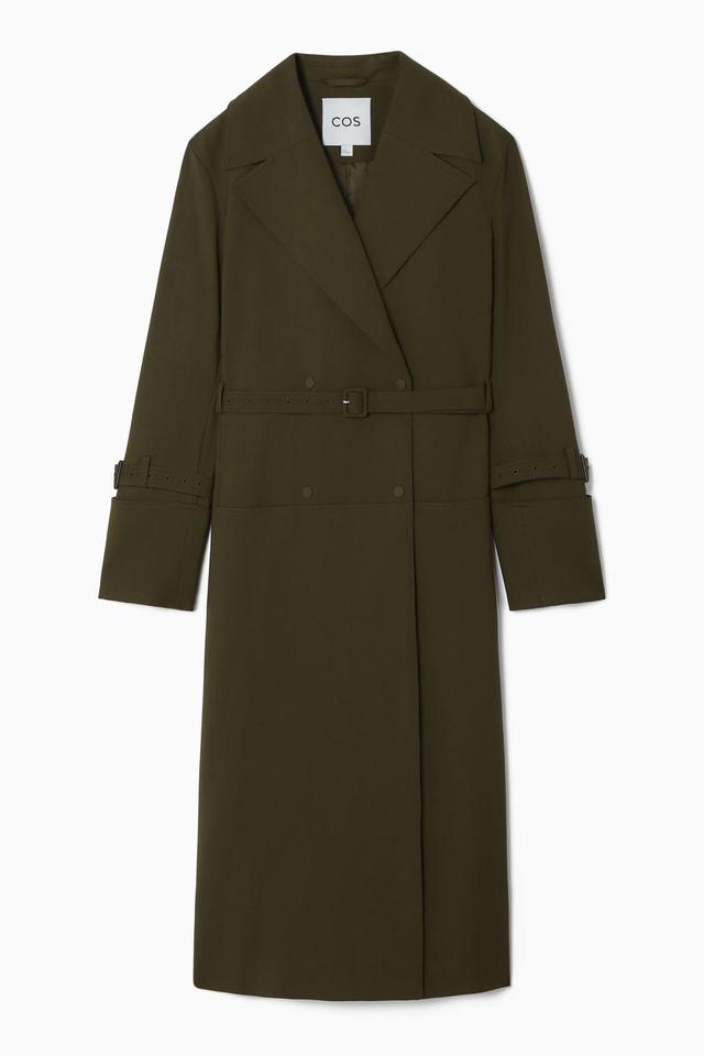 DOUBLE-BREASTED WOOL-BLEND TRENCH COAT Product Image