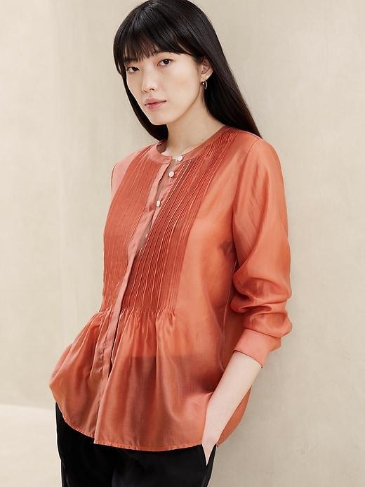 Pintuck Organza Blouse Product Image