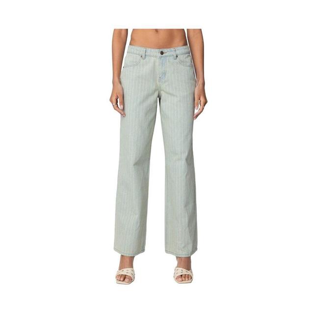 Edikted Womens Lannah Textured Low Rise Jeans Product Image