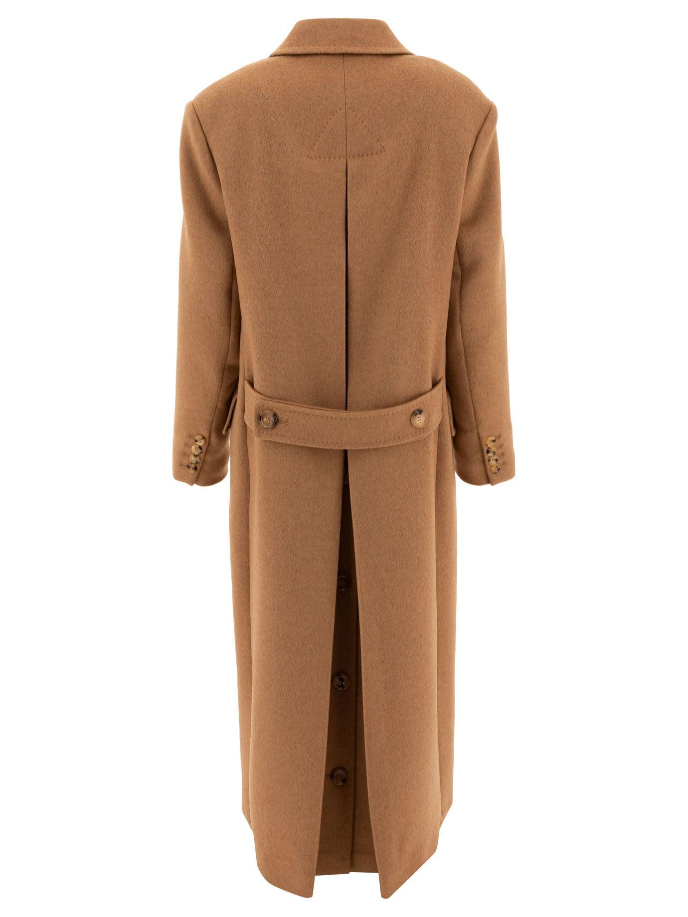 MAX MARA Caronte Camel Double Breasted Long Coat Product Image