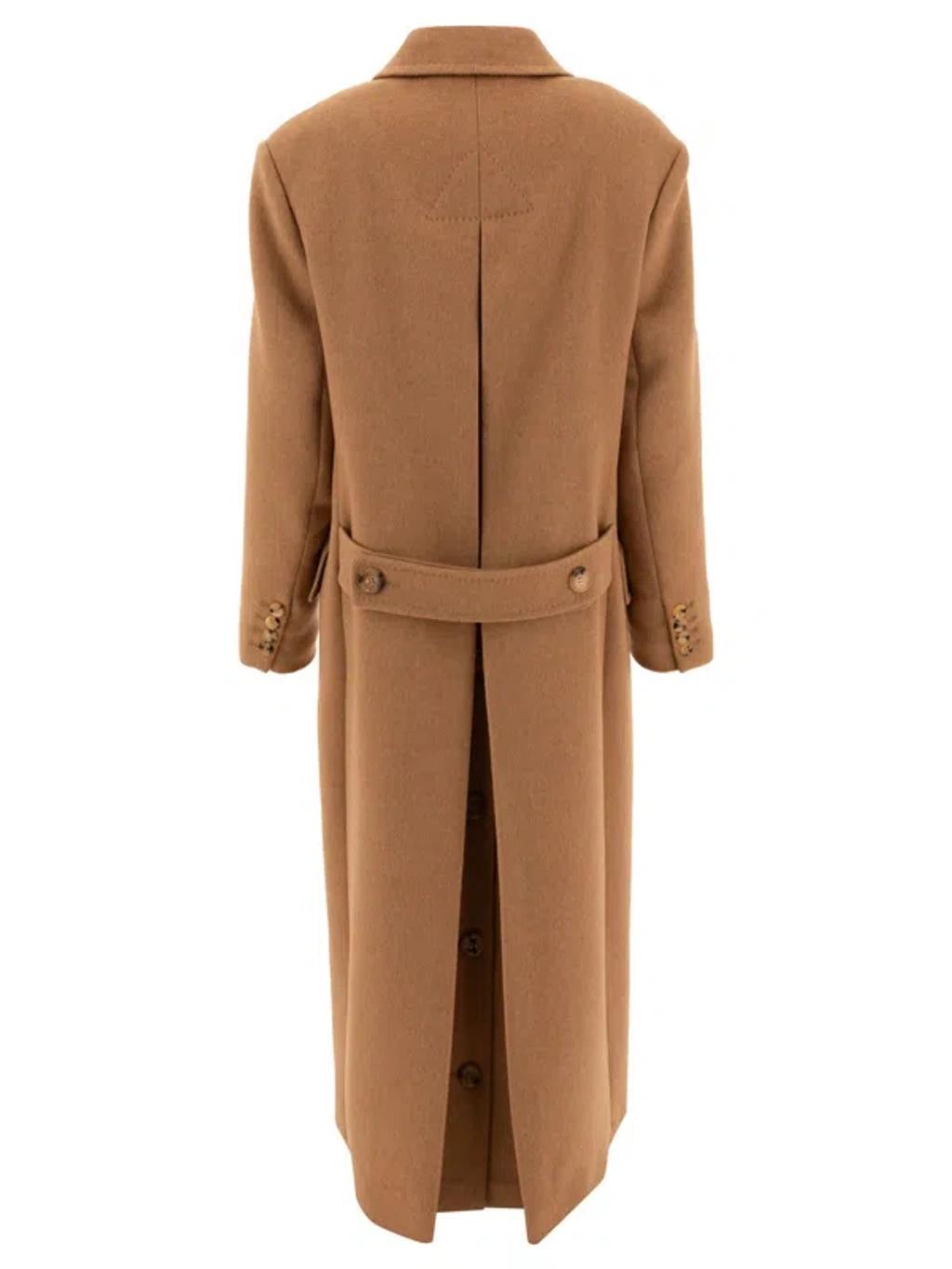 MAX MARA Caronte Camel Double Breasted Long Coat Product Image