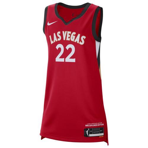 Nike Womens Aja Wilson Aces Victory Explorer Jersey - University Red/Black Product Image