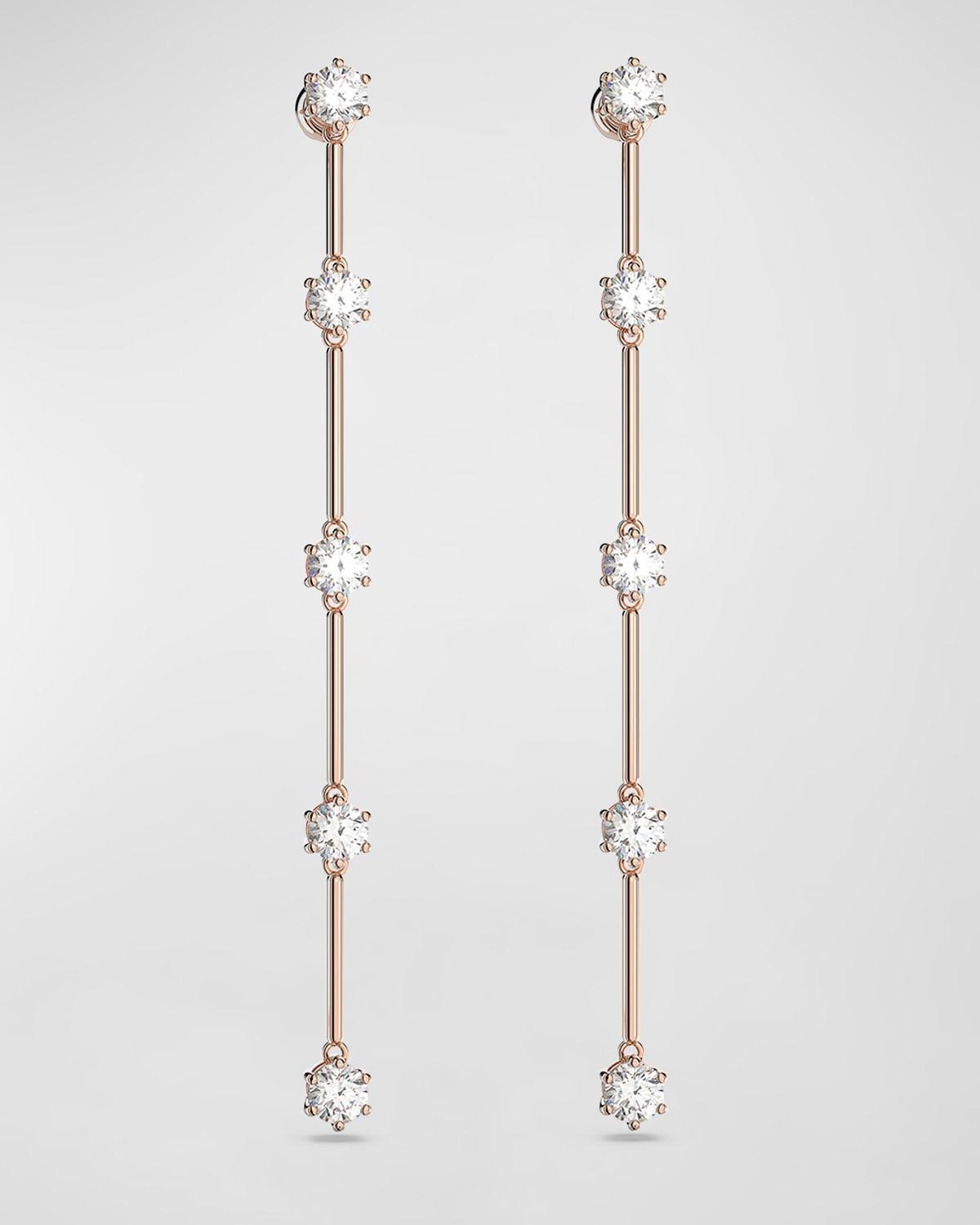 Swarovski Constella Linear Drop Earrings in Rose Gold Tone Product Image