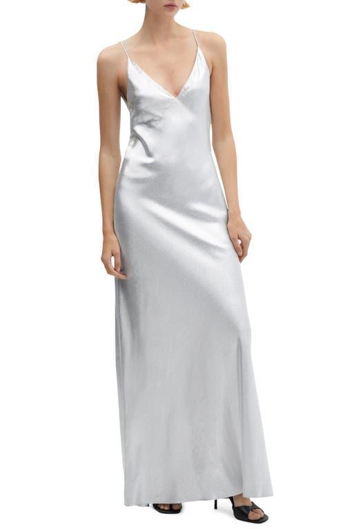 MANGO Metallic Satin Slipdress Product Image