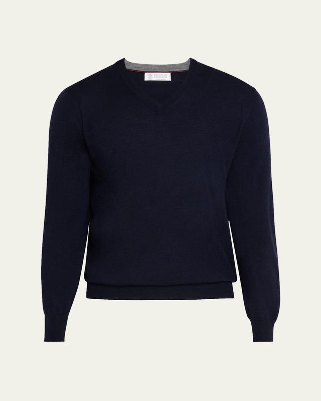 Mens Wool-Cashmere V-Neck Sweater Product Image