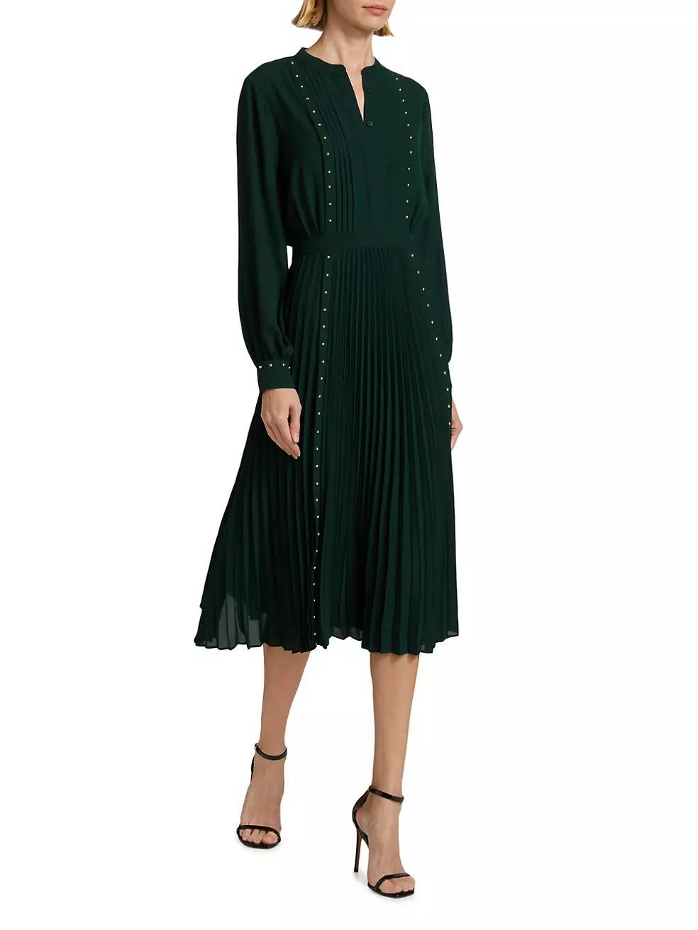 The Alania Pleated Midi-Dress Product Image