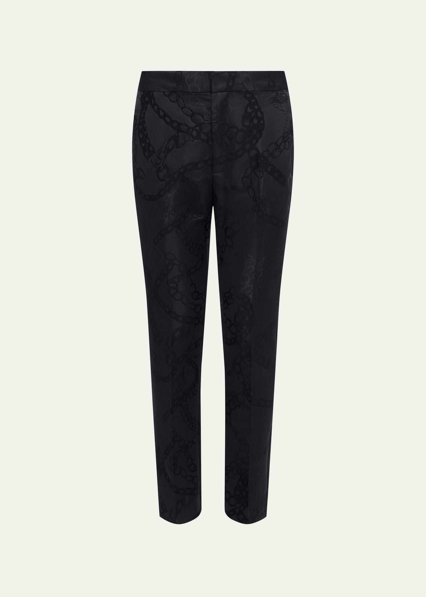 Rebel Straight-Leg Chain Jacquard Trousers Product Image