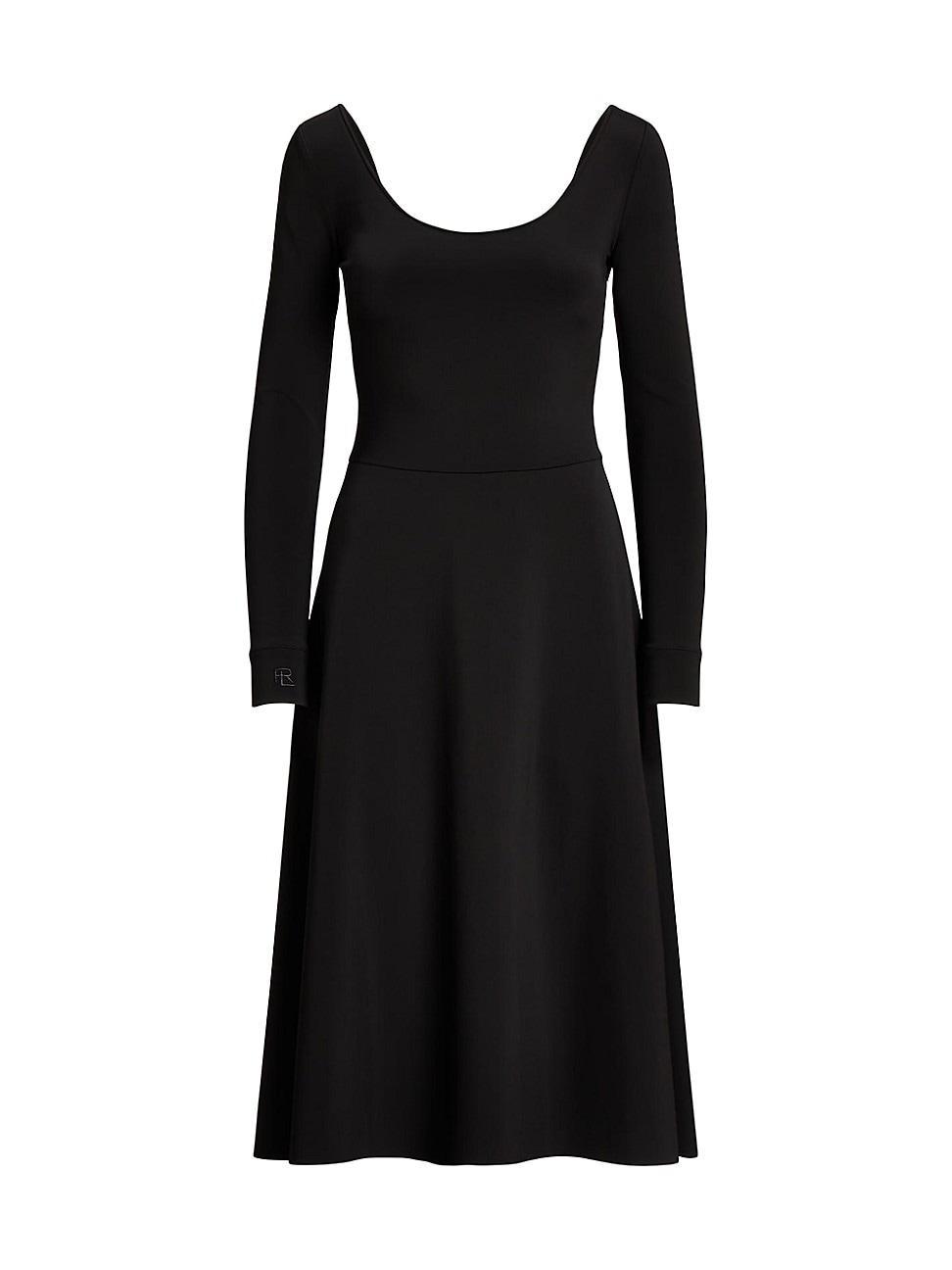 Womens Scoopneck Stretch Knit Midi-Dress Product Image