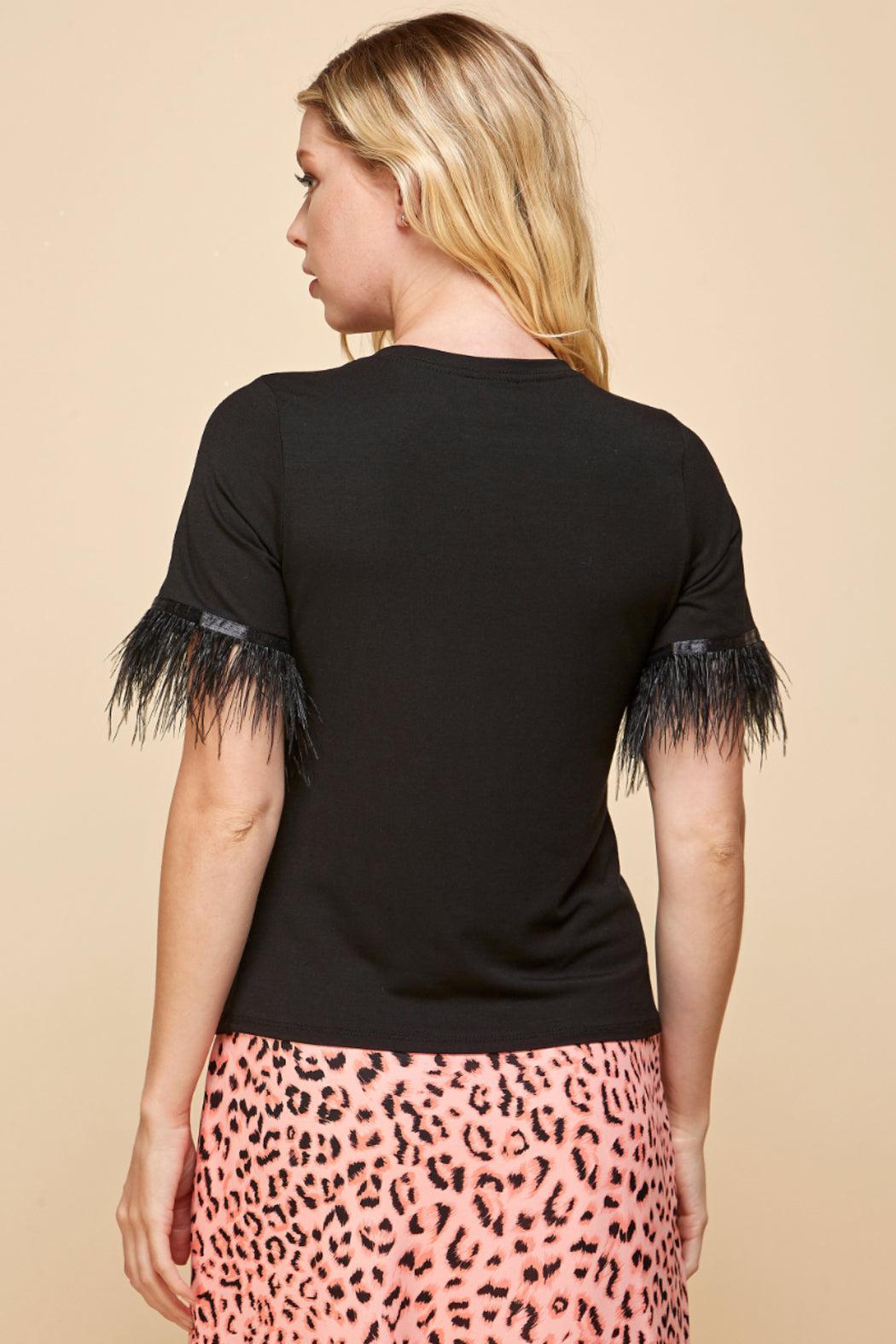 Sunflower Basic T-shirt With Feather Sleeves Female Product Image