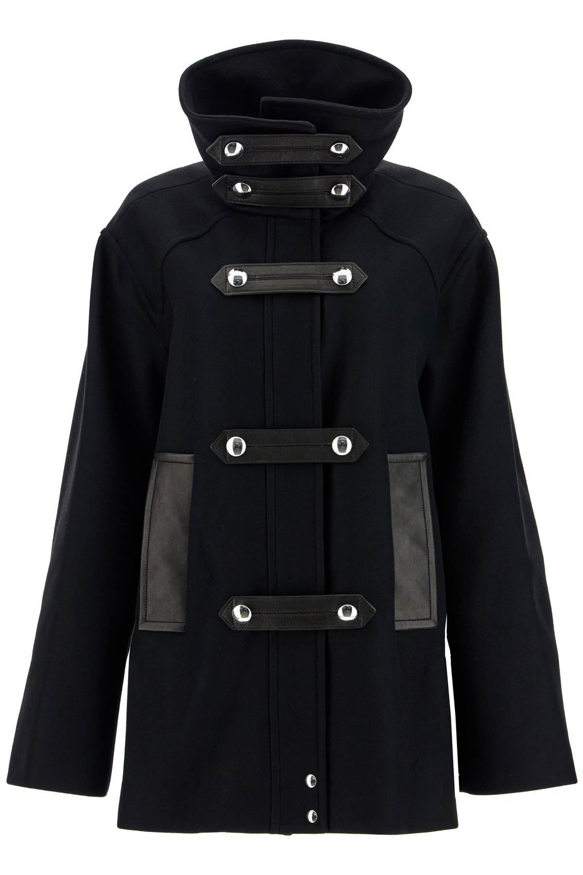 KHAITE Wool And Leather Melbo Coat In Black Product Image