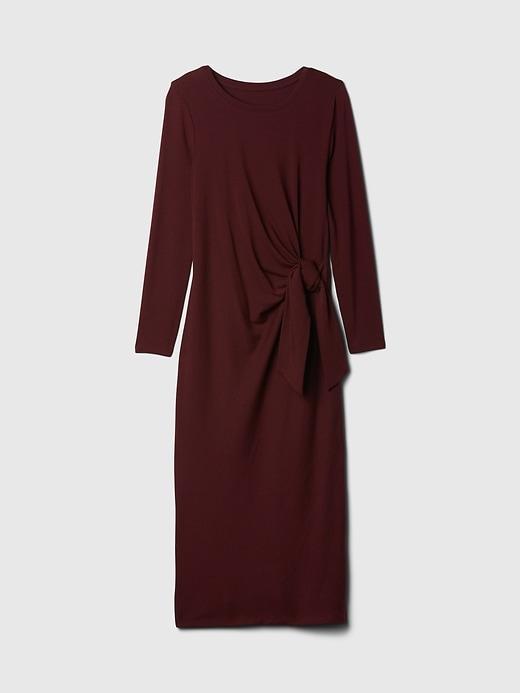 Modern Rib Tie-Knot Midi Dress Product Image