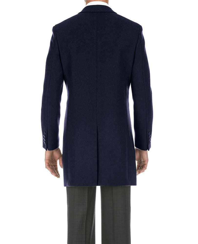 English Laundry Navy Fall/Winter Essential Slim Fit Overcoat Wool Blend Product Image