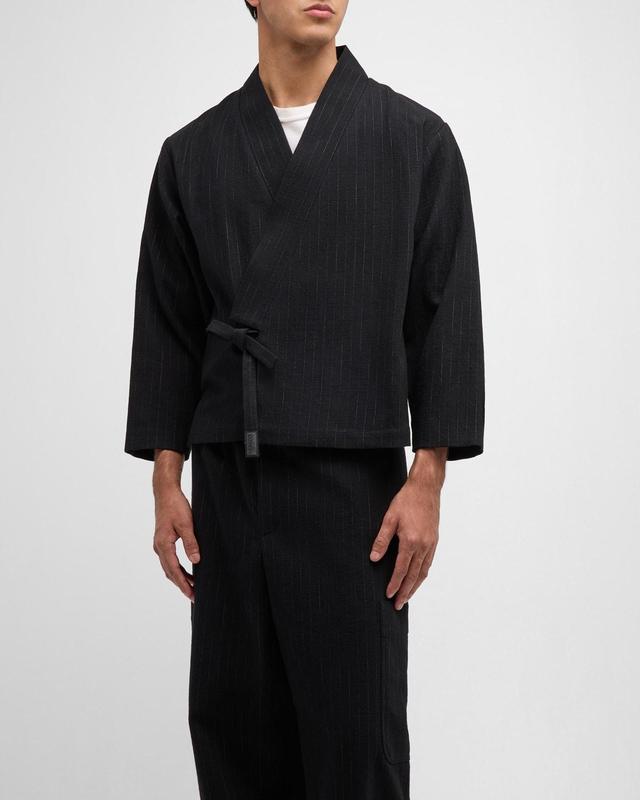 Mens Striped Kimono Jacket Product Image