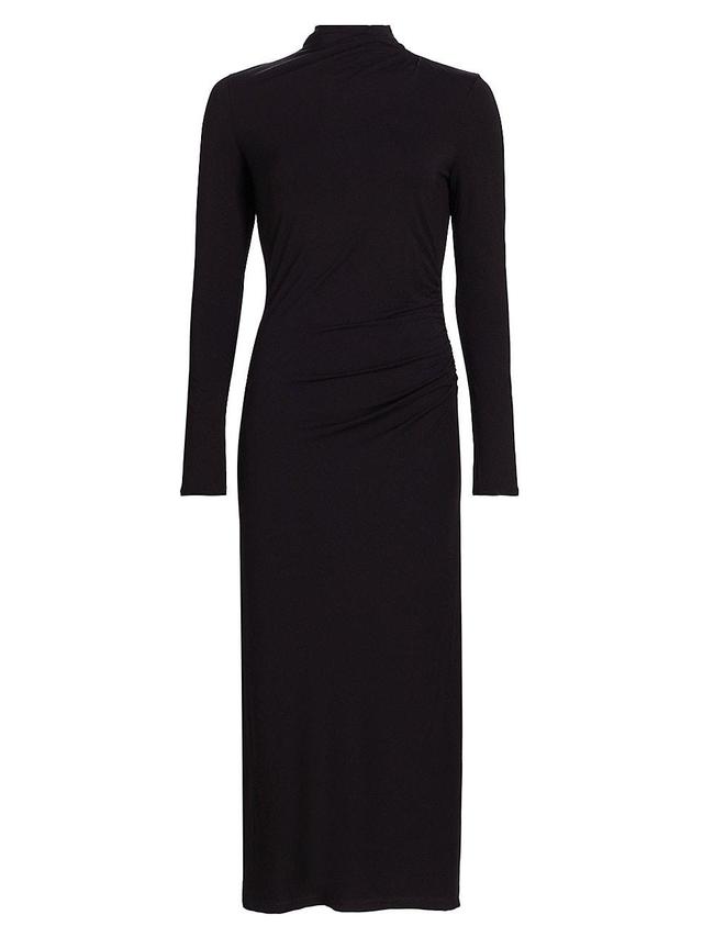 Vince Long Sleeve Silk Knit Midi Dress Product Image