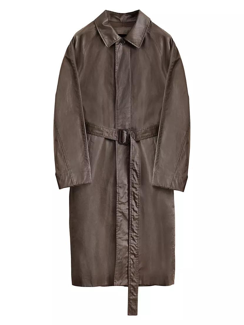 Belted Coated Cotton Raincoat Product Image