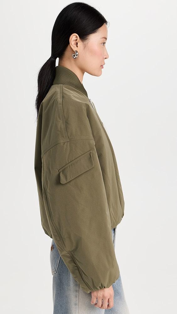 GANNI Light Twill Oversized Short Bomber Jacket | Shopbop Product Image