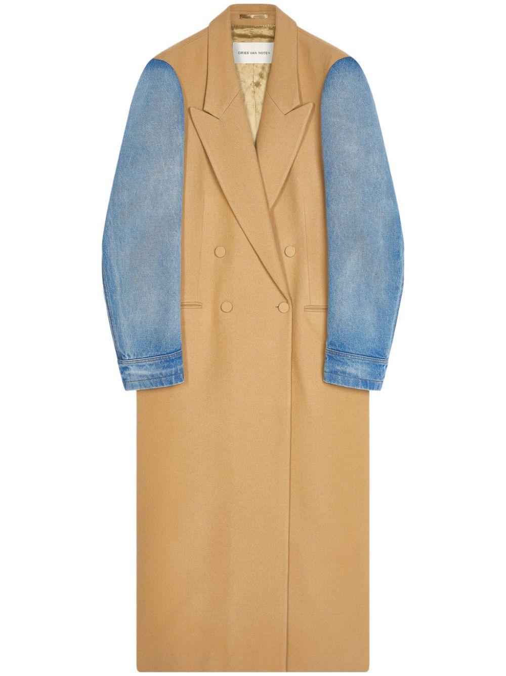 Double-breasted Wool Coat In 102 Camel Product Image