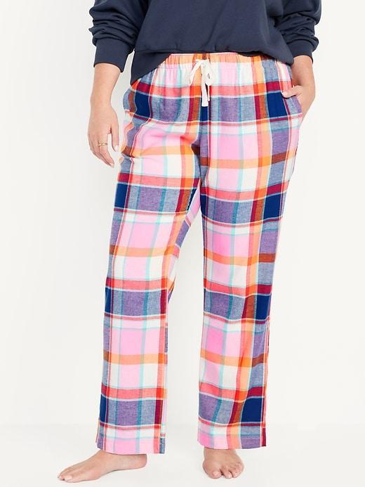 Mid-Rise Flannel Pajama Pants for Women Product Image