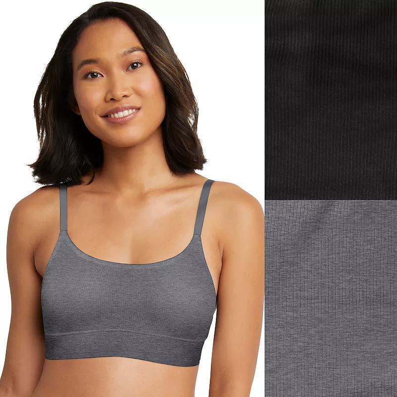 Hanes Originals Ultimate 2-Pack Longline Wirefree Bralettes DHO104, Womens Product Image