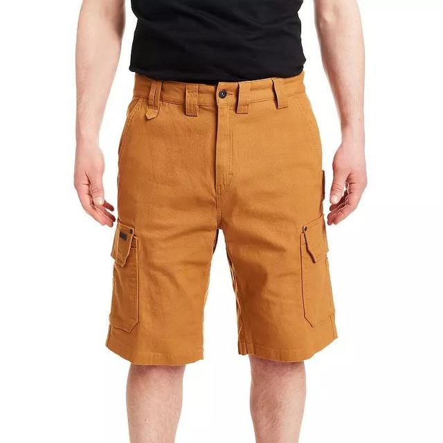 Mens Smiths Workwear 11-inch Relaxed-Fit Stretch Duck Canvas Cargo Shorts Brown Product Image