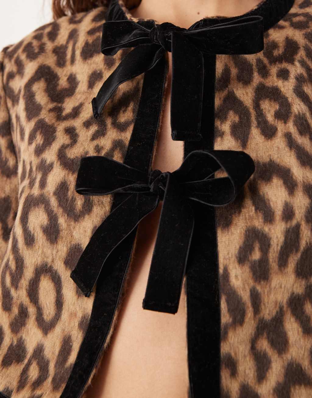 Sister Jane bow front cardigan in leopard Product Image