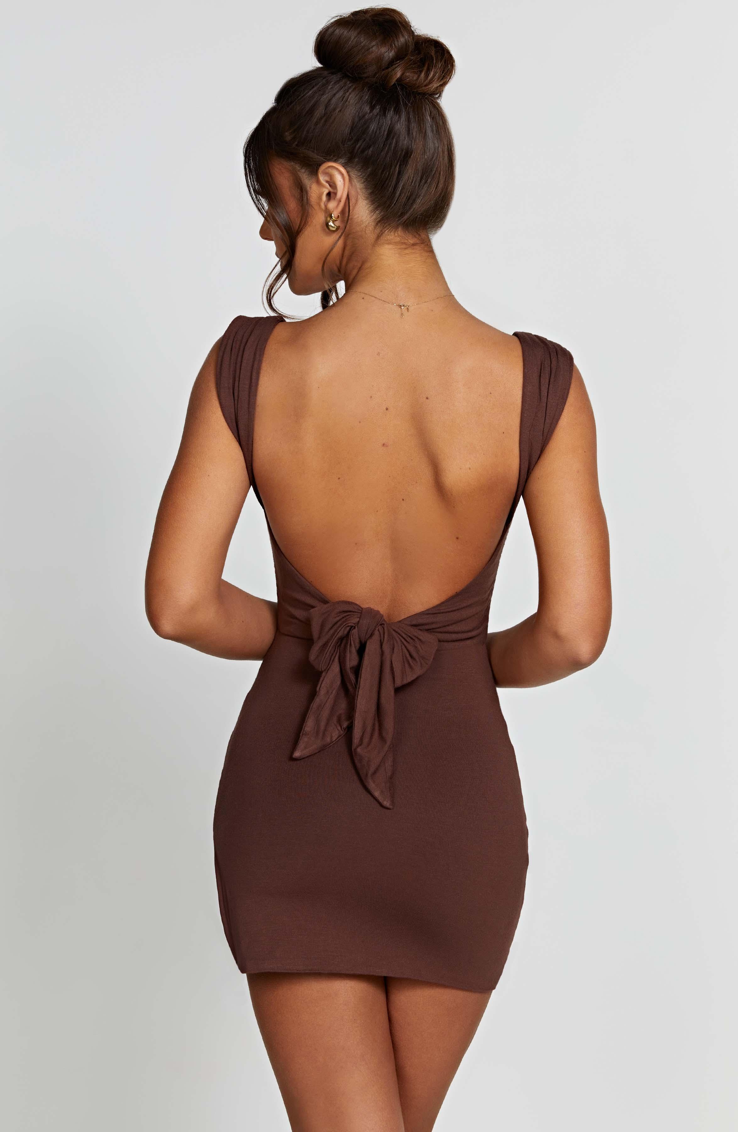 Ria Mini Dress - Chocolate Product Image