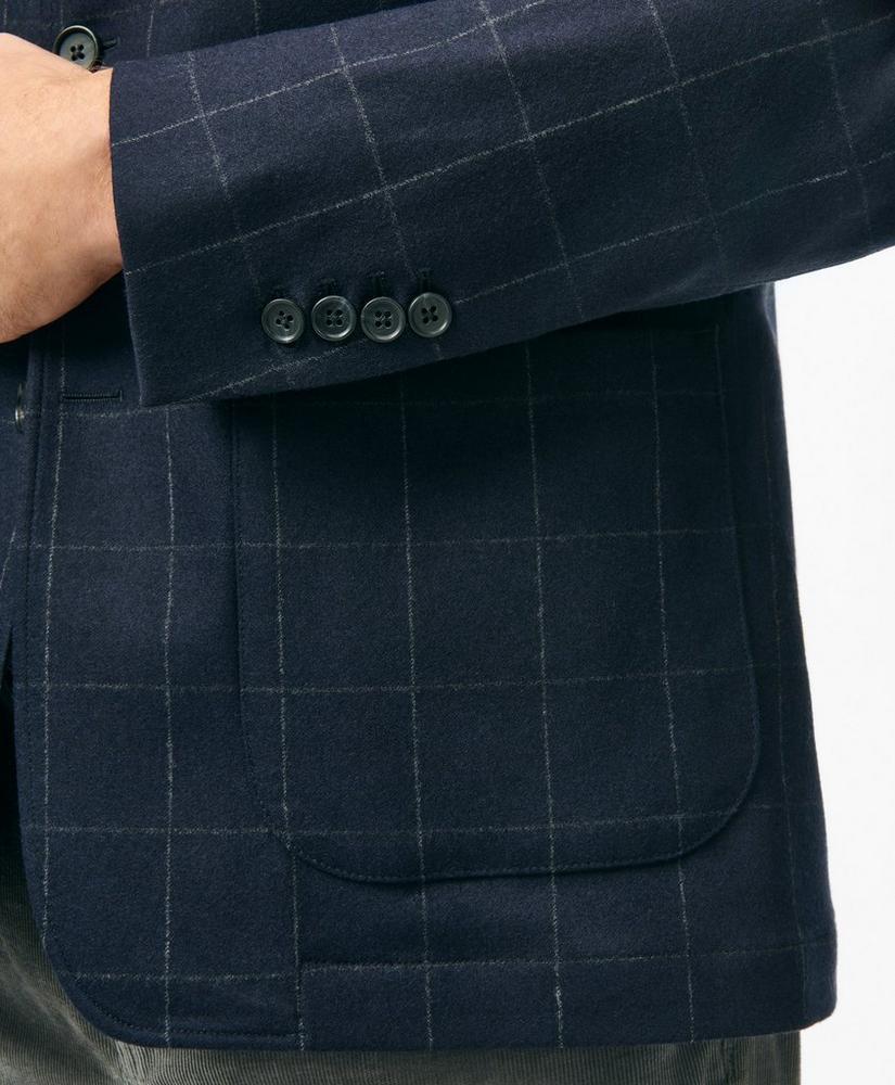 Tailored Shirt Jacket in Windowpane Wool-Cashmere Blend Product Image