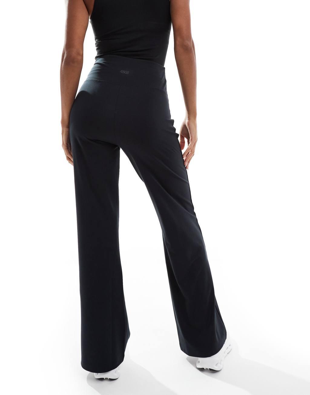 ASOS 4505 Icon soft touch wide leg dance pants in black Product Image