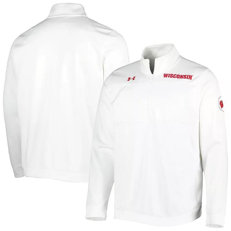 Mens Under Armour Wisconsin Badgers Universal Mock Neck Half-Zip Jacket Product Image