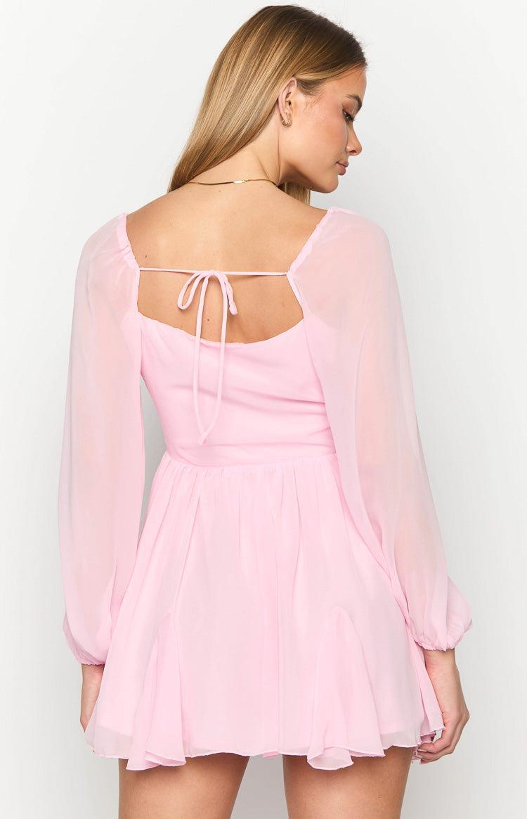 Tiffany Pink Long Sleeve Mini Dress Product Image