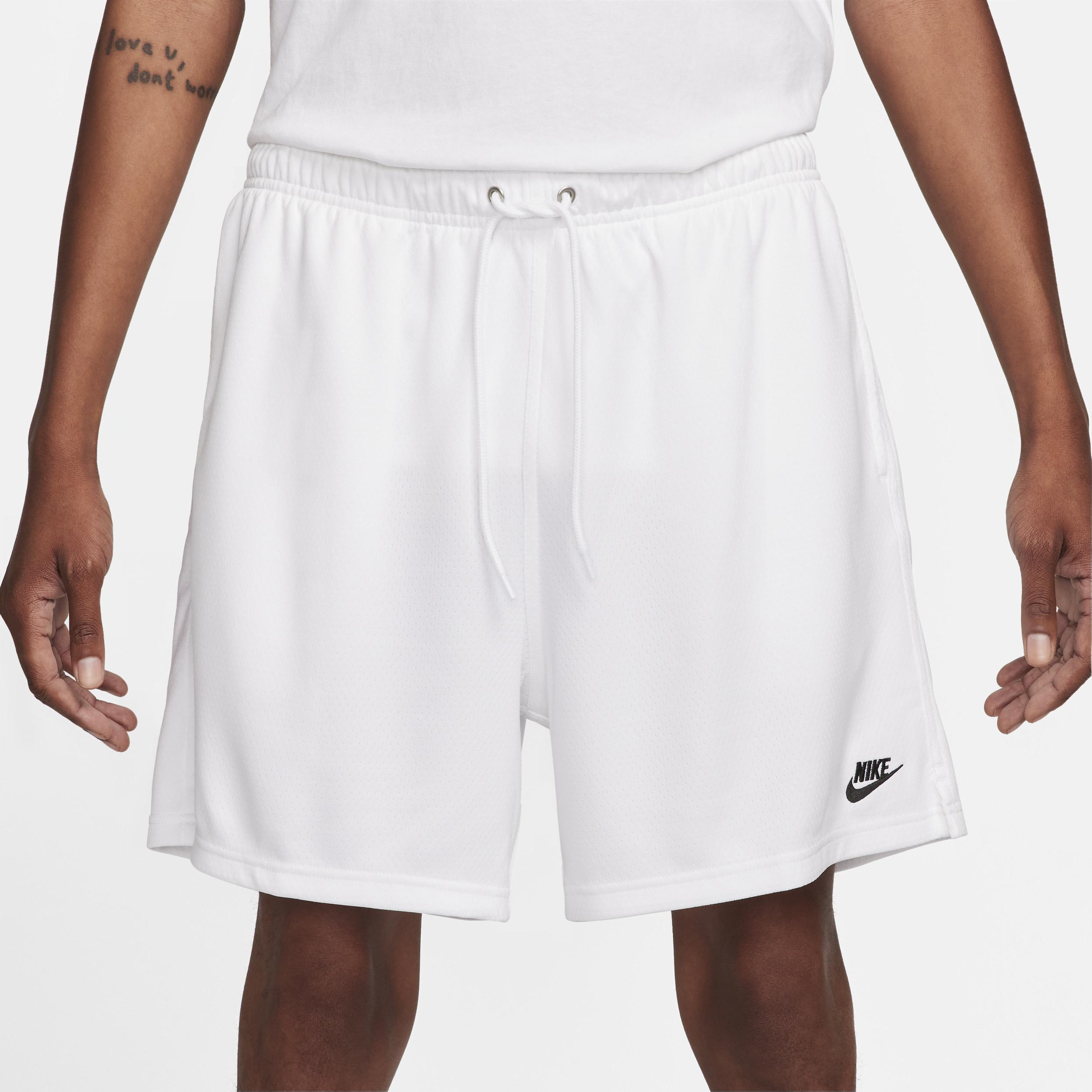 Nike Mens Nike Club Flow Mesh Shorts - Mens White/Black Product Image