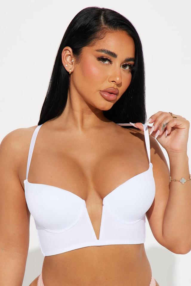 What You Need Longline Plunge Bra - White Product Image