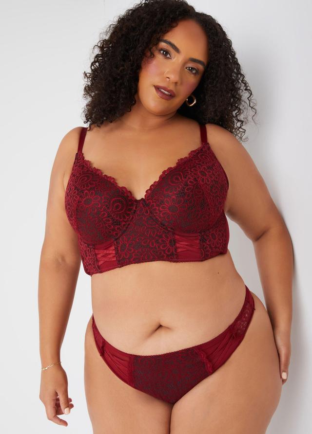 Plus Size Mesh And Lace Bustier Set Ashley Stewart Product Image