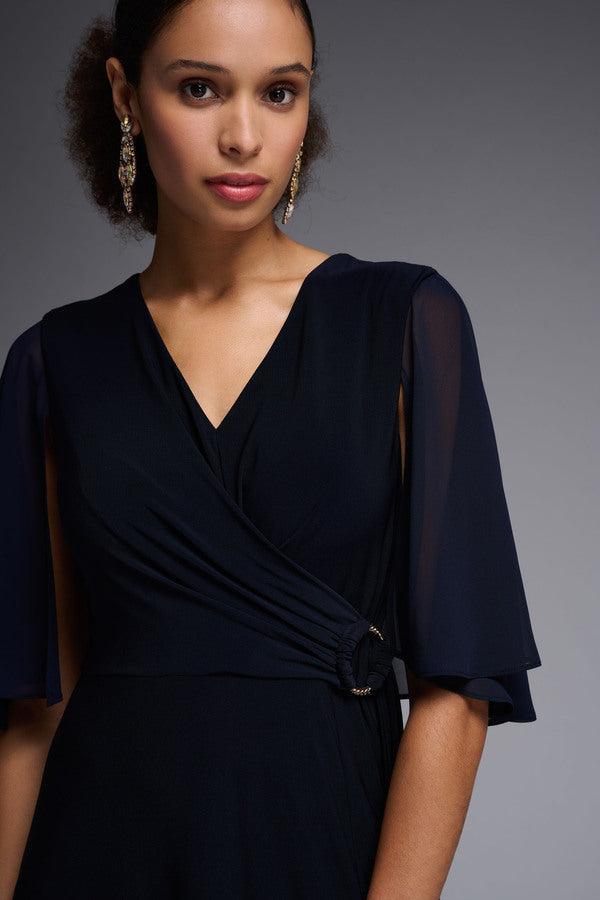 Peyton Navy Blue Chiffon Dress by Joseph Ribkoff Product Image