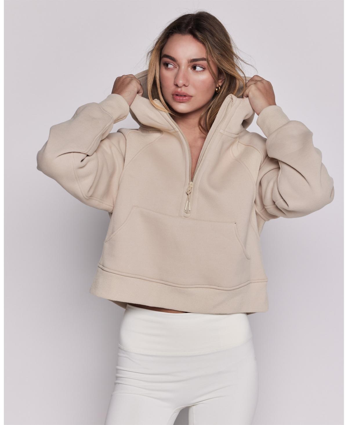 Effortless Fleece Half Zip Hoodie For Women Product Image