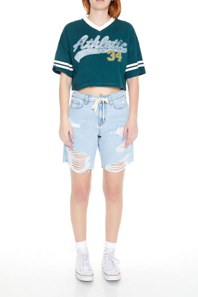 Distressed Denim Baggy Shorts | Forever 21 Product Image