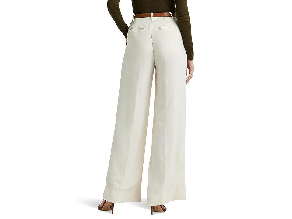 Lauren Ralph Lauren Double-Faced Georgette Wide-Leg Pant (Mascarpone Cream) Women's Clothing Product Image