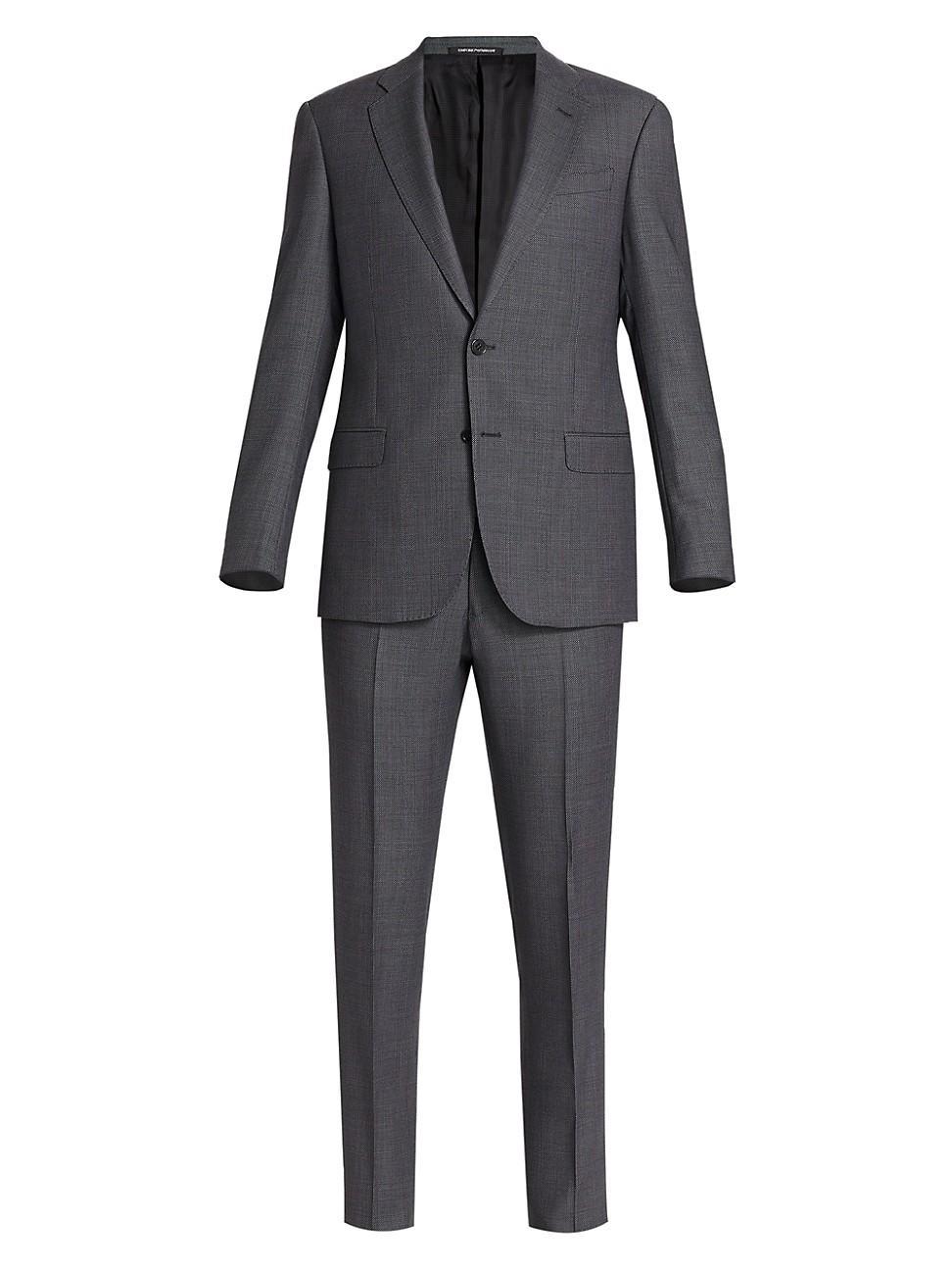 Mens Micro Dot Two-Button Classic-Fit Virgin Wool Suit Product Image