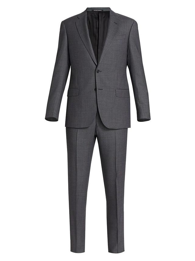 Mens Micro Dot Two-Button Classic-Fit Virgin Wool Suit Product Image