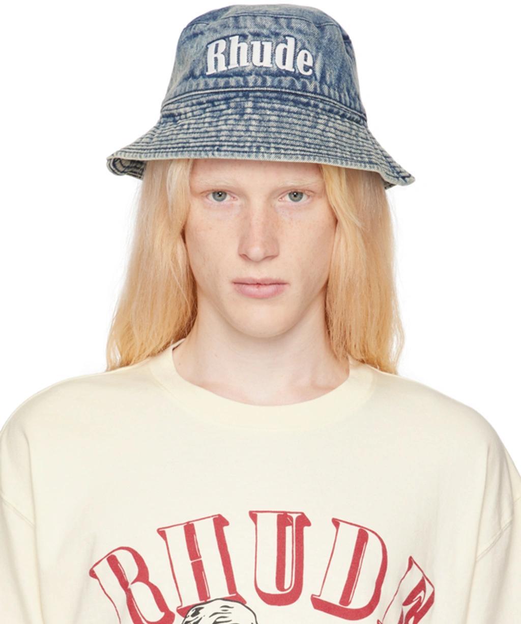 Navy Denim Bucket Hat In Indigo Product Image