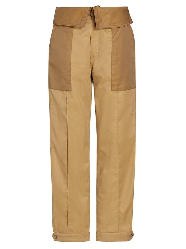 Womens Cotton Foldover Trousers Product Image