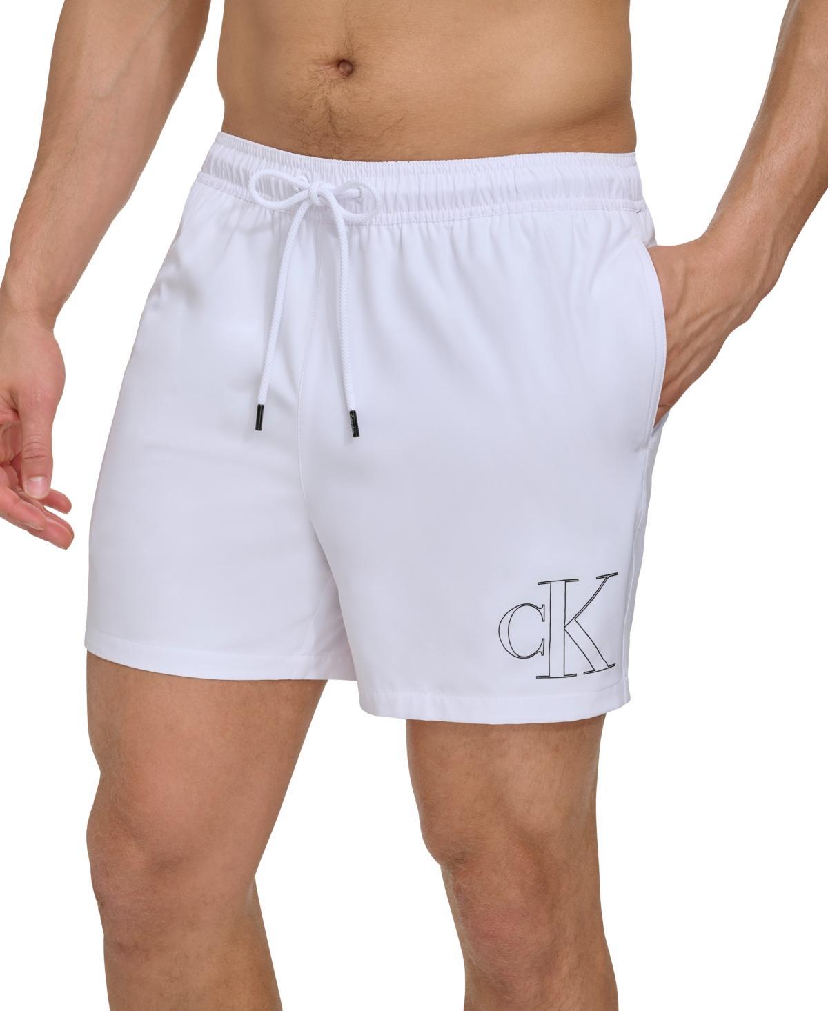 Calvin Klein Mens Outline Logo Modern Euro 5 Volley Swim Trunks Product Image