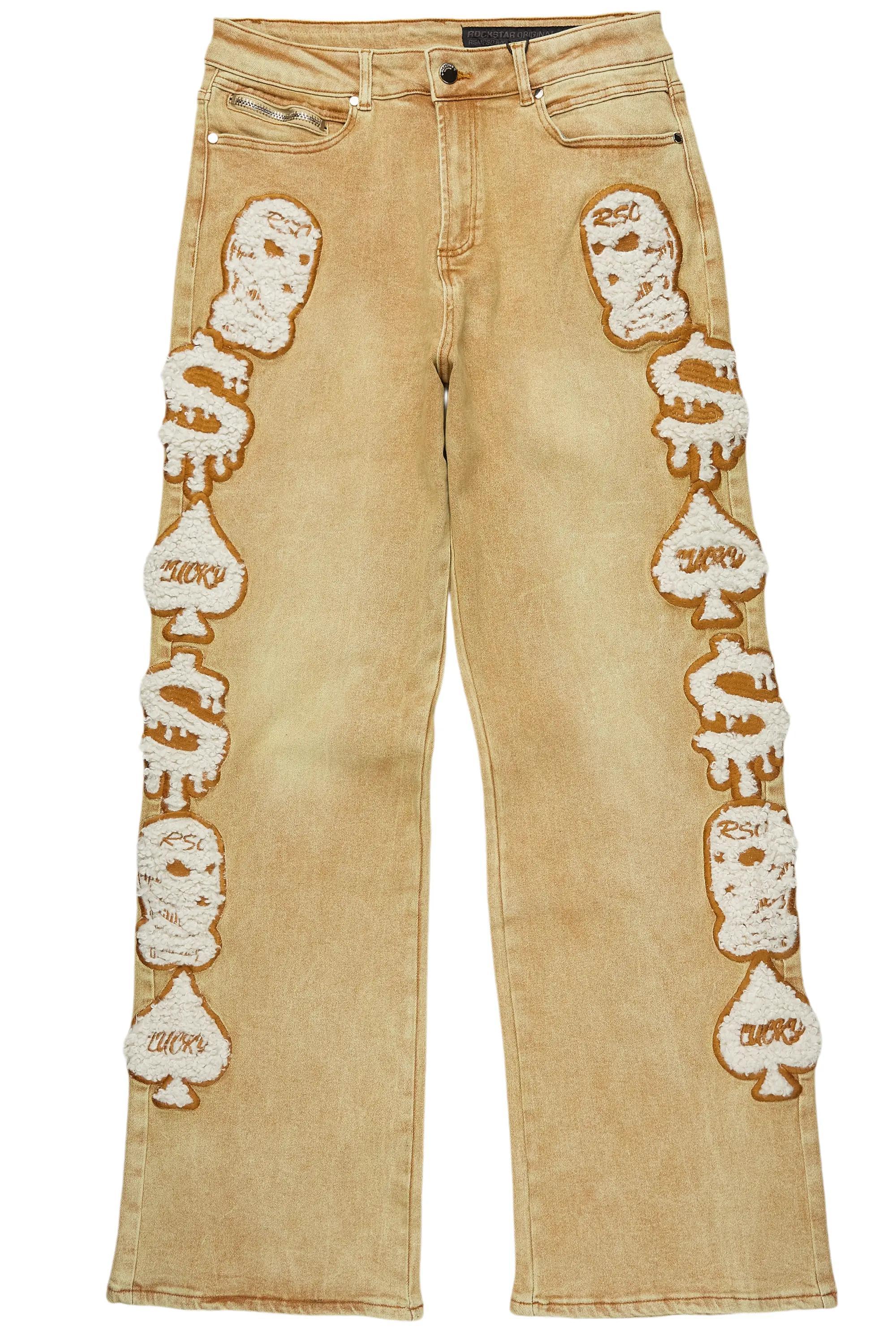 Francis Beige Baggy Fit Jean Male Product Image