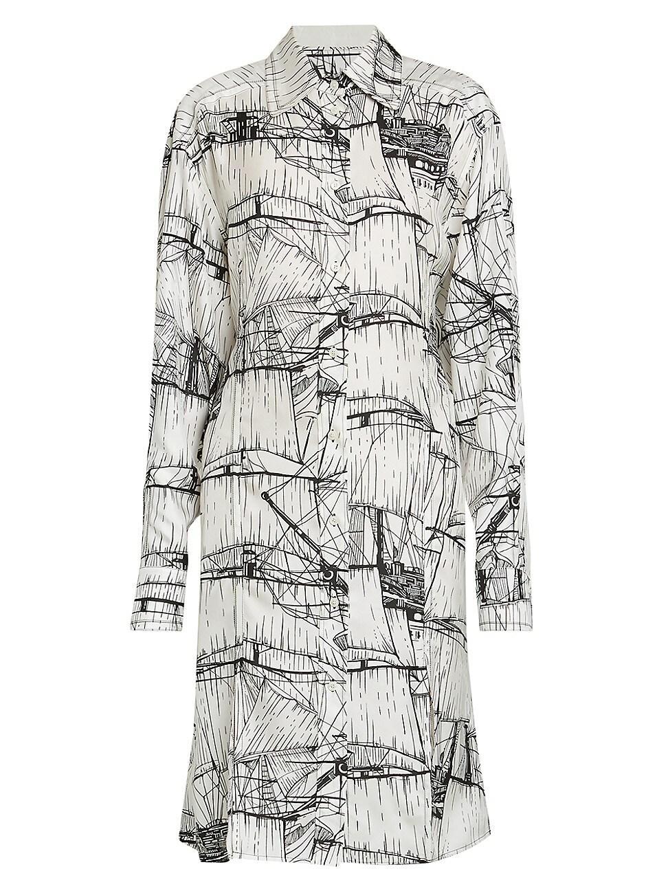 Womens Veliero Silk Graphic Shirtdress Product Image