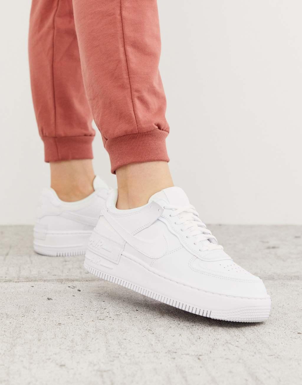 Nike Womens Air Force 1 Shadow - Basketball Shoes White/White/White Product Image