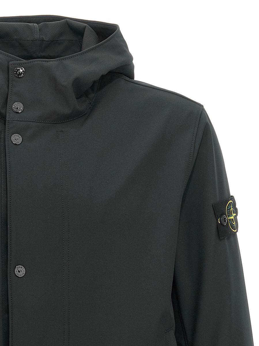 STONE ISLAND Hooded Jacket, Water And Wind Resistant In Black Product Image